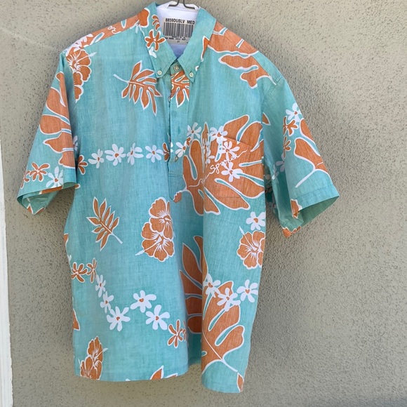 reyn spooner Other - Reyn Spooner Mens Classic Fit Old School Lagoon logo Hawaiian Shirt